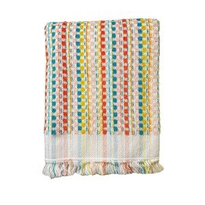 TARGET OPALHOUSE JUNGALOW SONOMA MULTI STRIPE MOSAIC TEAL & CORAL HAND TOWEL